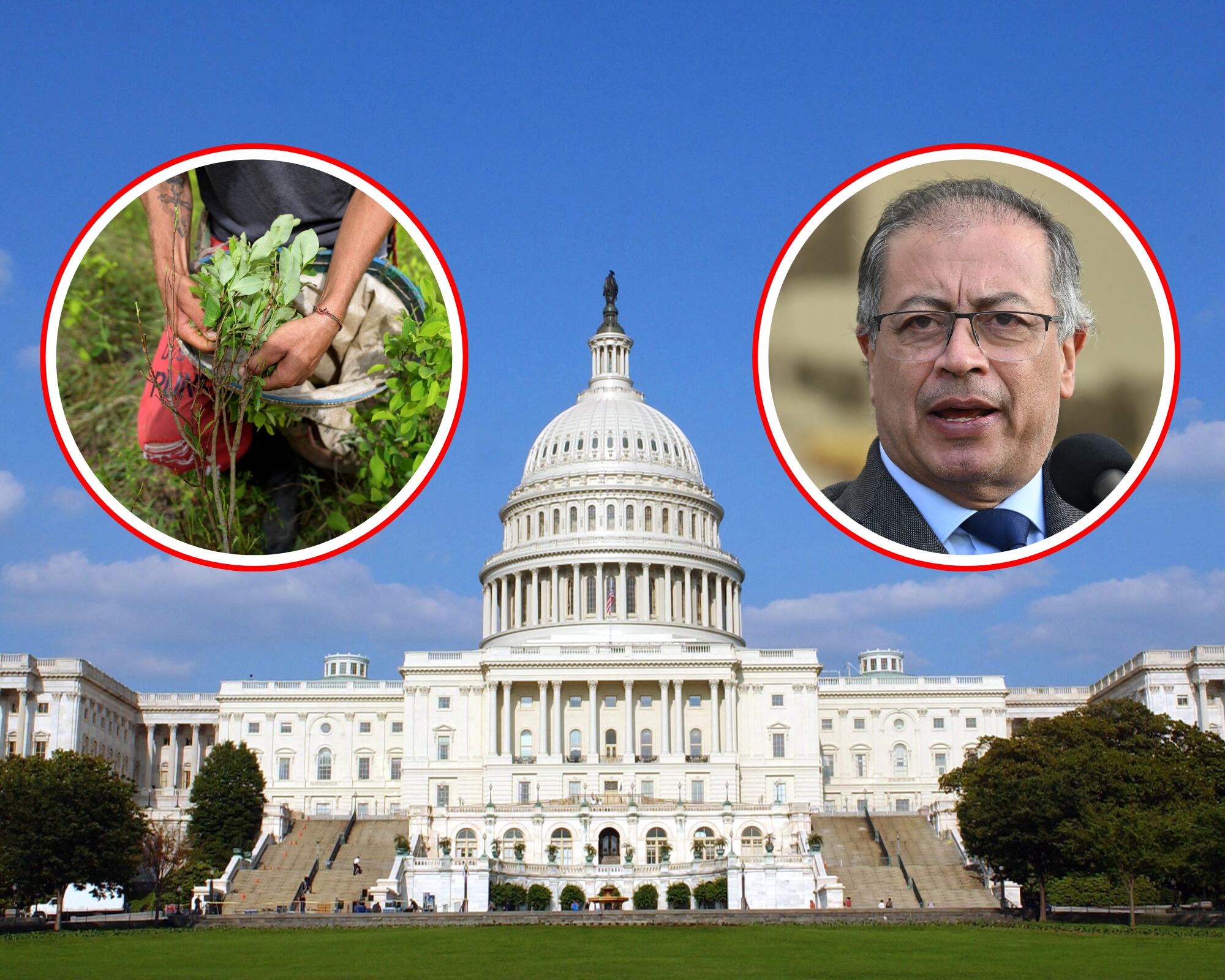 En el Congreso de Estados Unidos se discute una posible reducción del 50% de los fondos para Colombia en relación a la lucha contra el narcotráfico por cuenta de situaciones como cultivos ilícitos (i) y otras políticas del presidente Gustavo Petro (d).
(Foto: Caracol Radio / Getty )