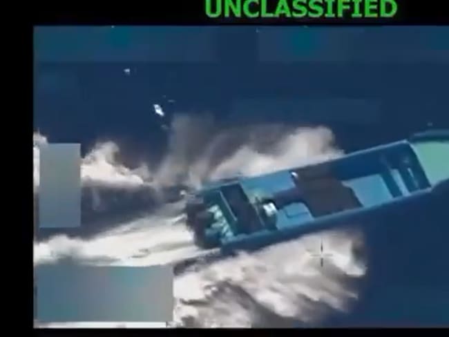 primer bombardeo contra una embarcación narcotraficante en el Pacífico