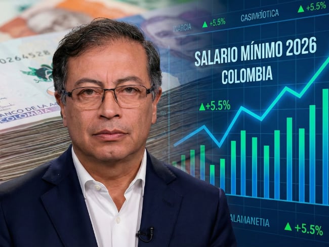 ¿Cuáles son los criterios que se utilizan para calcular el aumento del salario mínimo en 2026? // Caracol Radio // Imagen creada con Gemini IA de Google