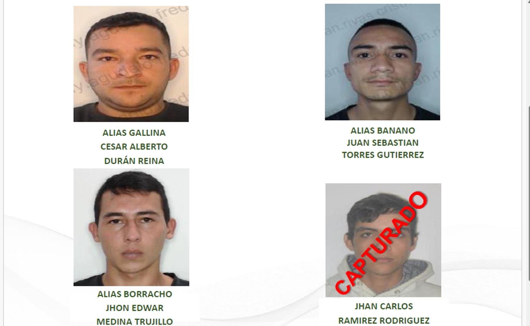 Los más buscados de Ibagué