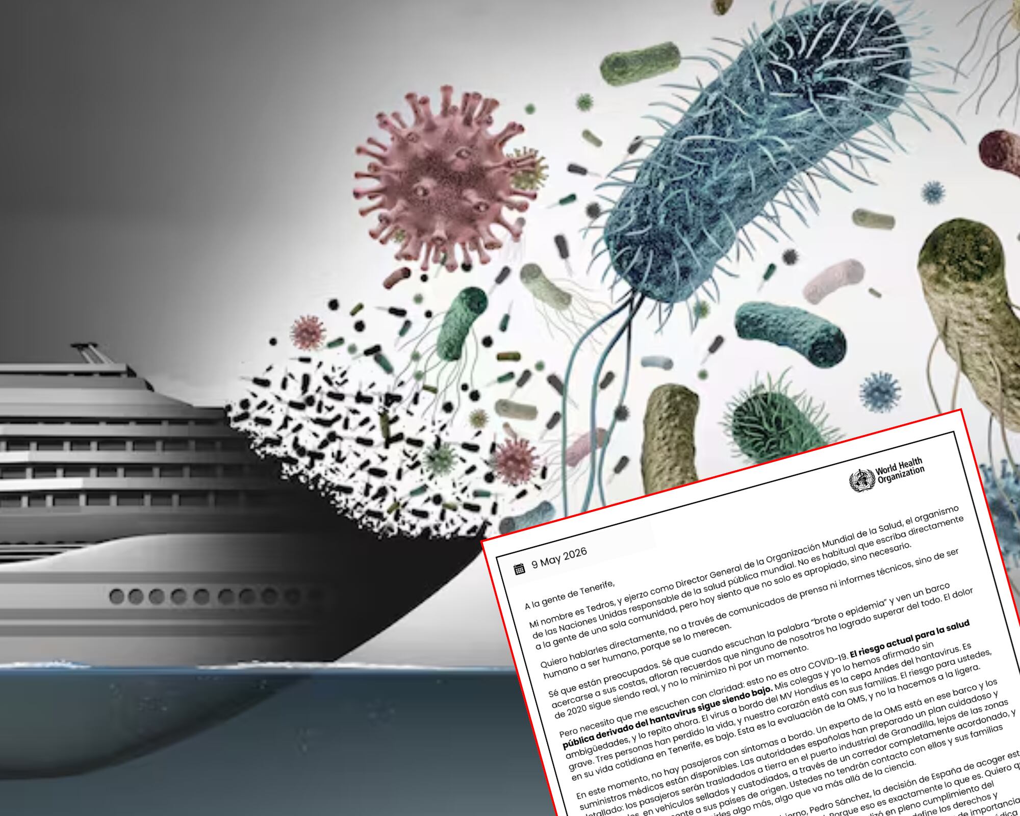 Tedros Adhanom señaló a la población de Canarias que la llegada del crucero afectado por hantavirus no representa un riesgo grave o el inicio de otra pandemia.
(Foto:   Caracol Radio / Getty)