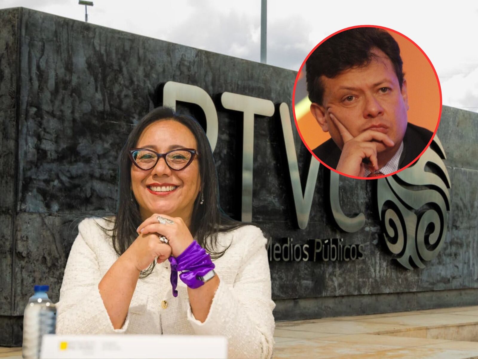 Representante Alexandra Vásquez y gerente de RTVC, Hollman Morris