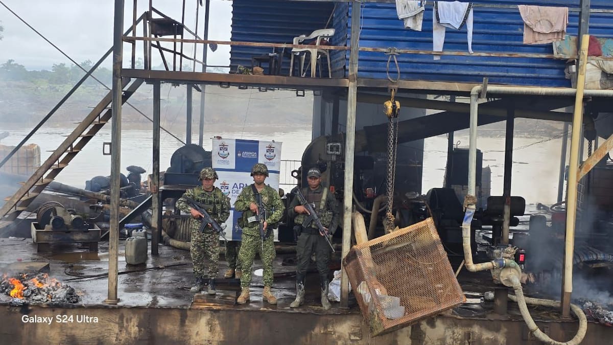 Armada reporta operaciones contra minería ilegal, en Chocó y César: estos son los resultados