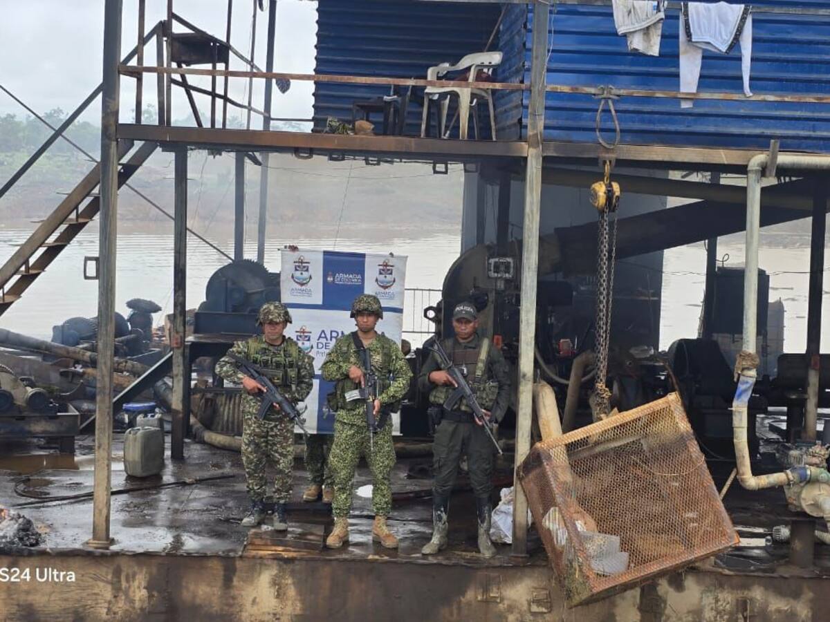 Armada reporta operaciones contra minería ilegal, en Chocó y César: estos son los resultados