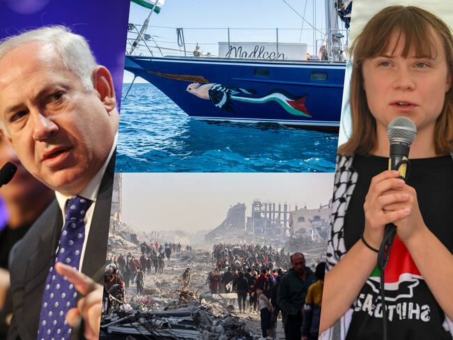 El barco de ayuda humanitaria, que tenía como objetivo Gaza y donde se movilizaban 12 activistas incluyendo a Greta Thunberg, fue interceptado por fuerzas israelíes.
(Foto: Caracol Radio / Getty )