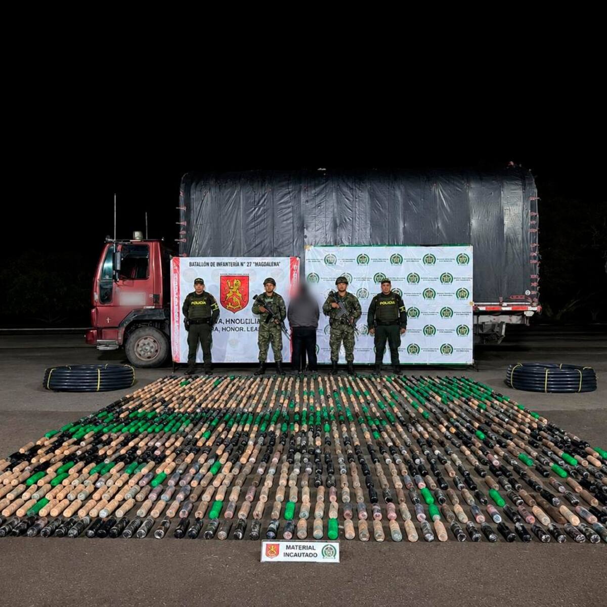 Red criminal intentó movilizar cargamento de marihuana oculto en mangueras por carreteras del Huila