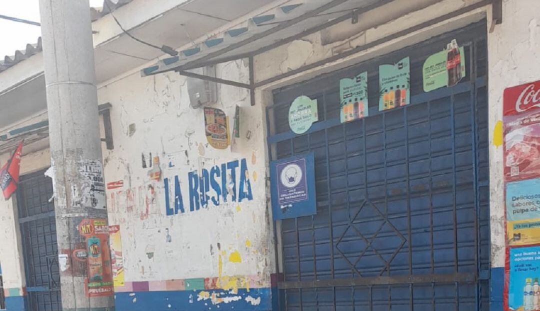 Una de las tiendas que cerró a causa de las extorsiones. 