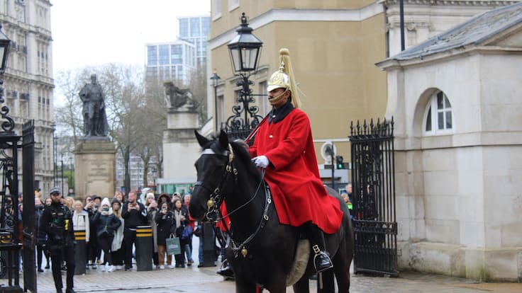 Colombiana en Londres se vuelve viral con letrero “That’s my son” en la guardia real