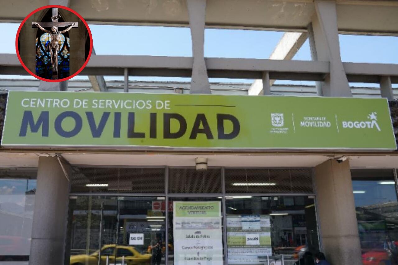 Imagen de referencia. Crucifijo: Getty Images - Fachada SDM: Alcaldía de Bogotá.