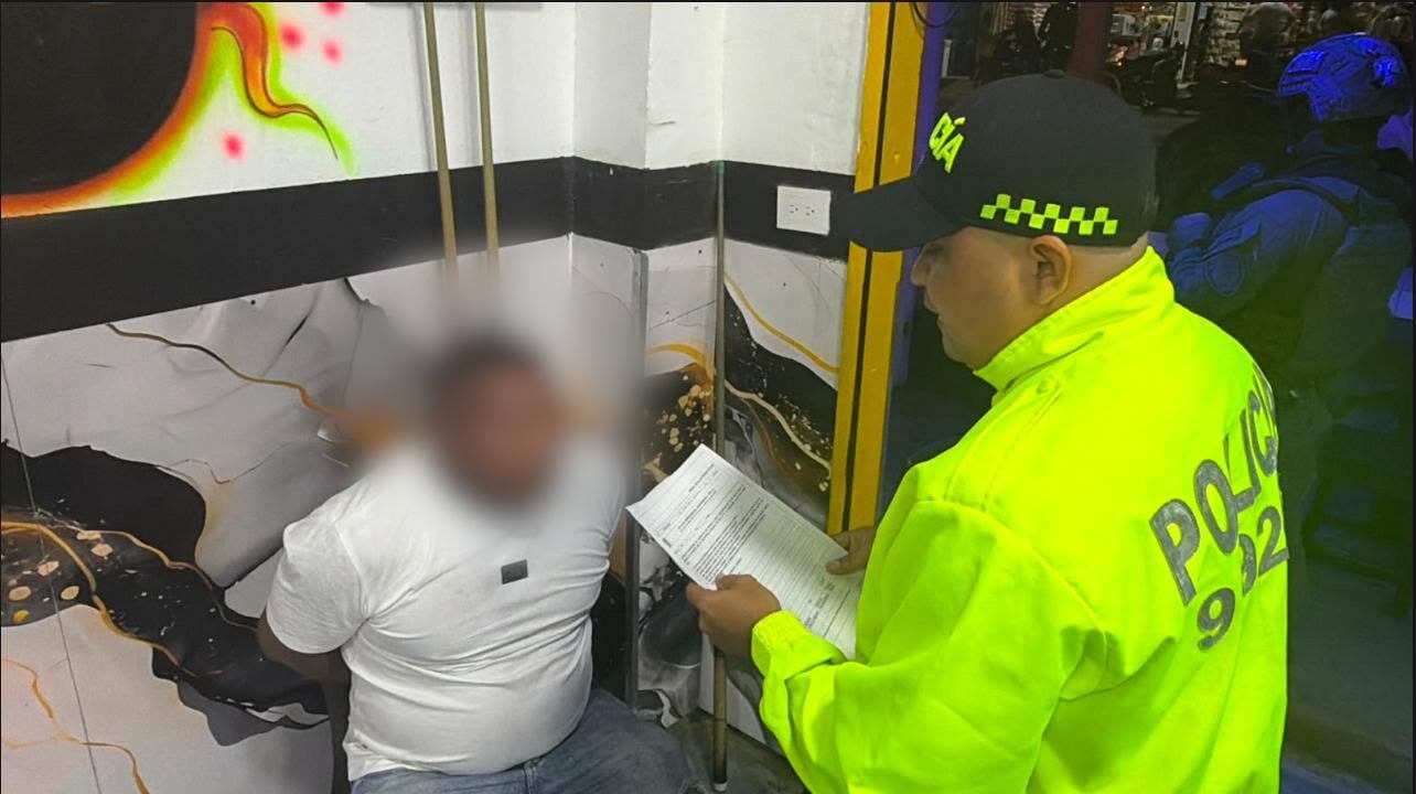 Capturado alias 'Carlos Way', por la Policía en Antioquia. Foto: Cortesía Policía Antioquia