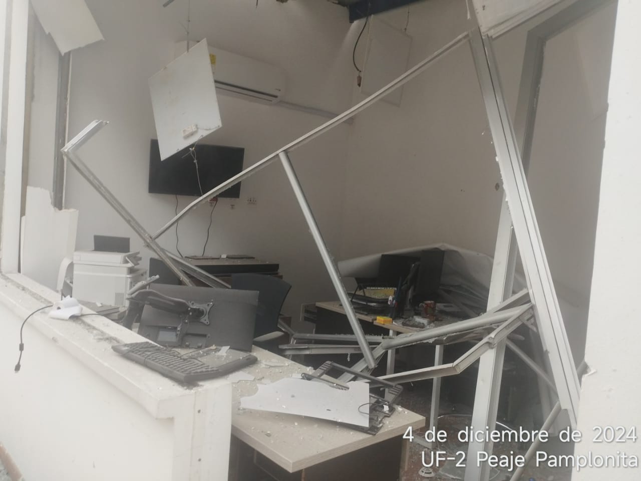 ANI condena acción terrorista contra peaje Pamplonita, en Norte de Santander. / Foto: ANI.