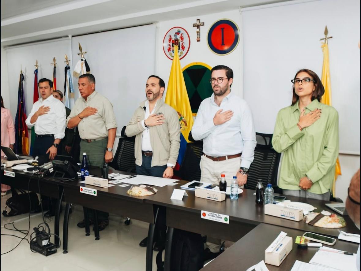 Primeras conclusiones del Consejo de Seguridad encabezado por el presidente Abelardo de la Espriella en Valledupar. Foto: Presidencia.