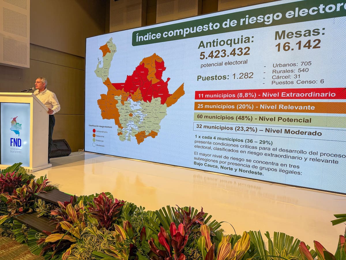 36 municipios antioqueños están en riesgo extraordinario o relevante para las elecciones