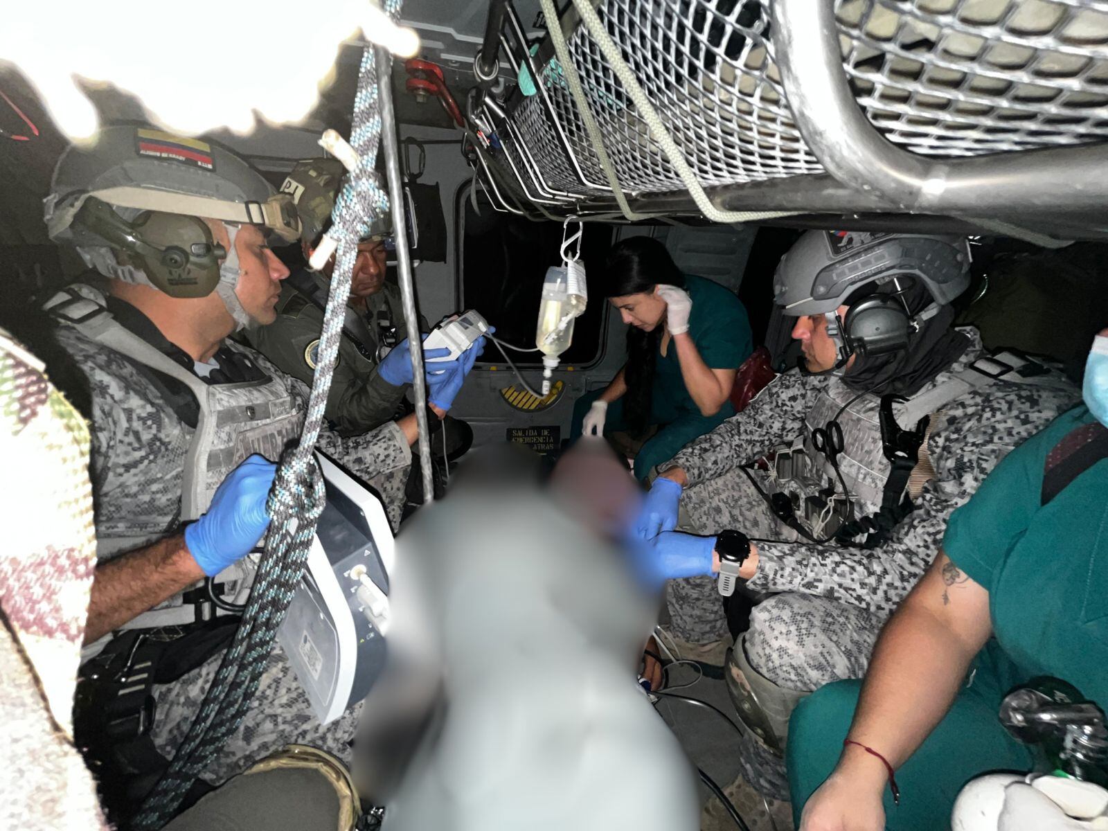 Evacuación herido con mina antipersona- Foto CACCOM 5