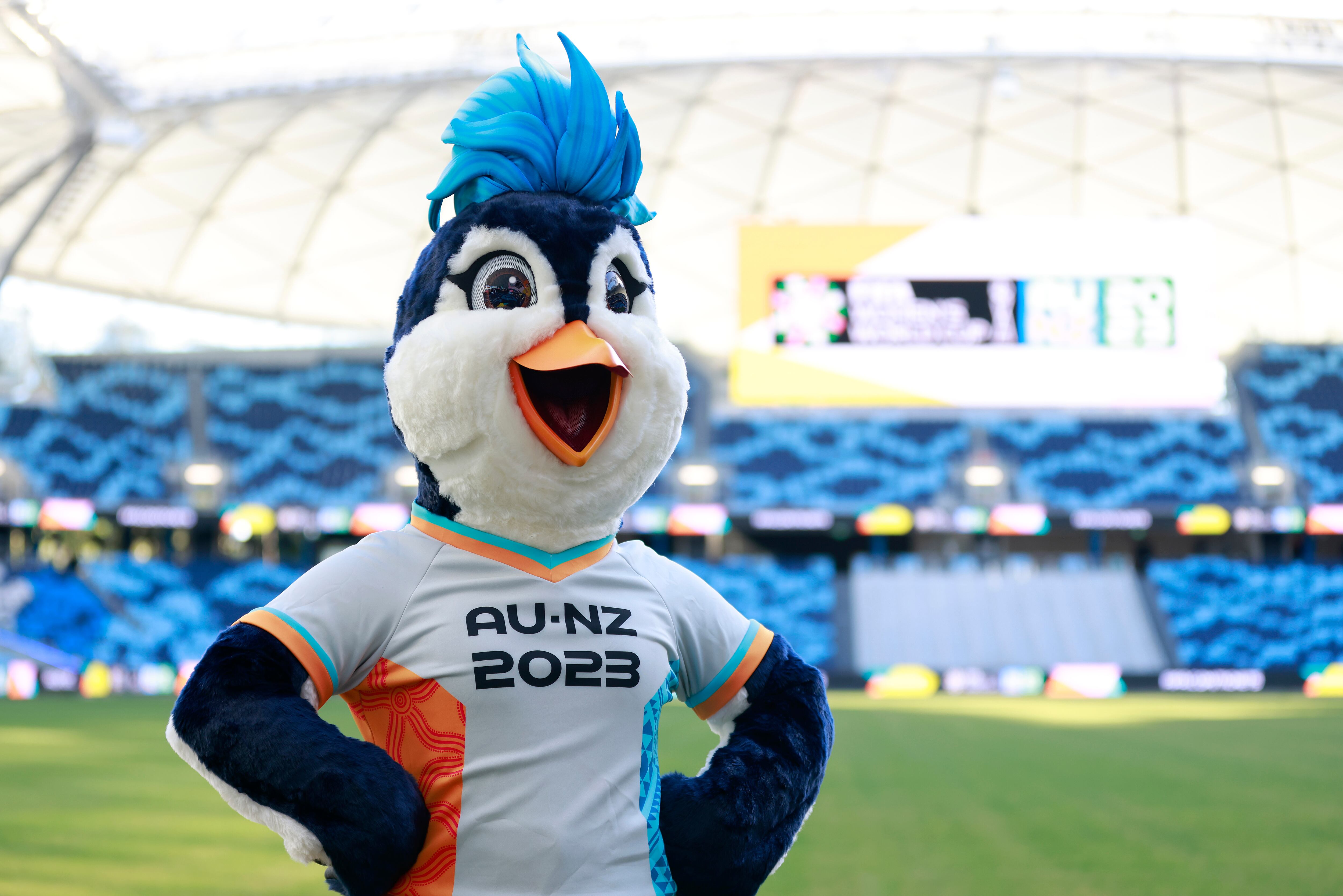 Tazuni mascota oficial del Mundial Australia y Nueva Zelanda 2023.  (Photo by Hanna Lassen/Getty Images for FIFA)