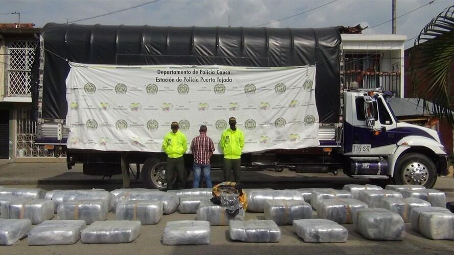 Policía incautó dos toneladas de marihuana en Corinto, Cauca. Foto: Policía Nacional
