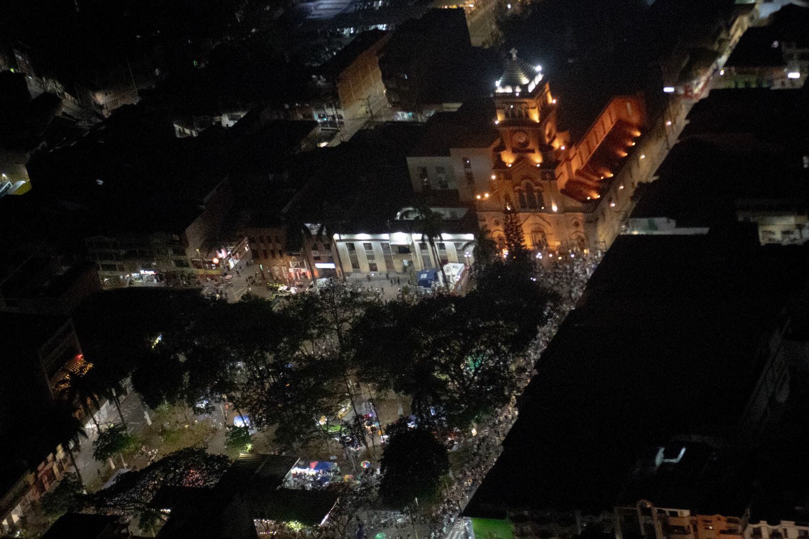 Peregrinación a Girardota, norte del Valle de Aburrá. Foto: Policía Metropolitana del Valle de Aburrá.