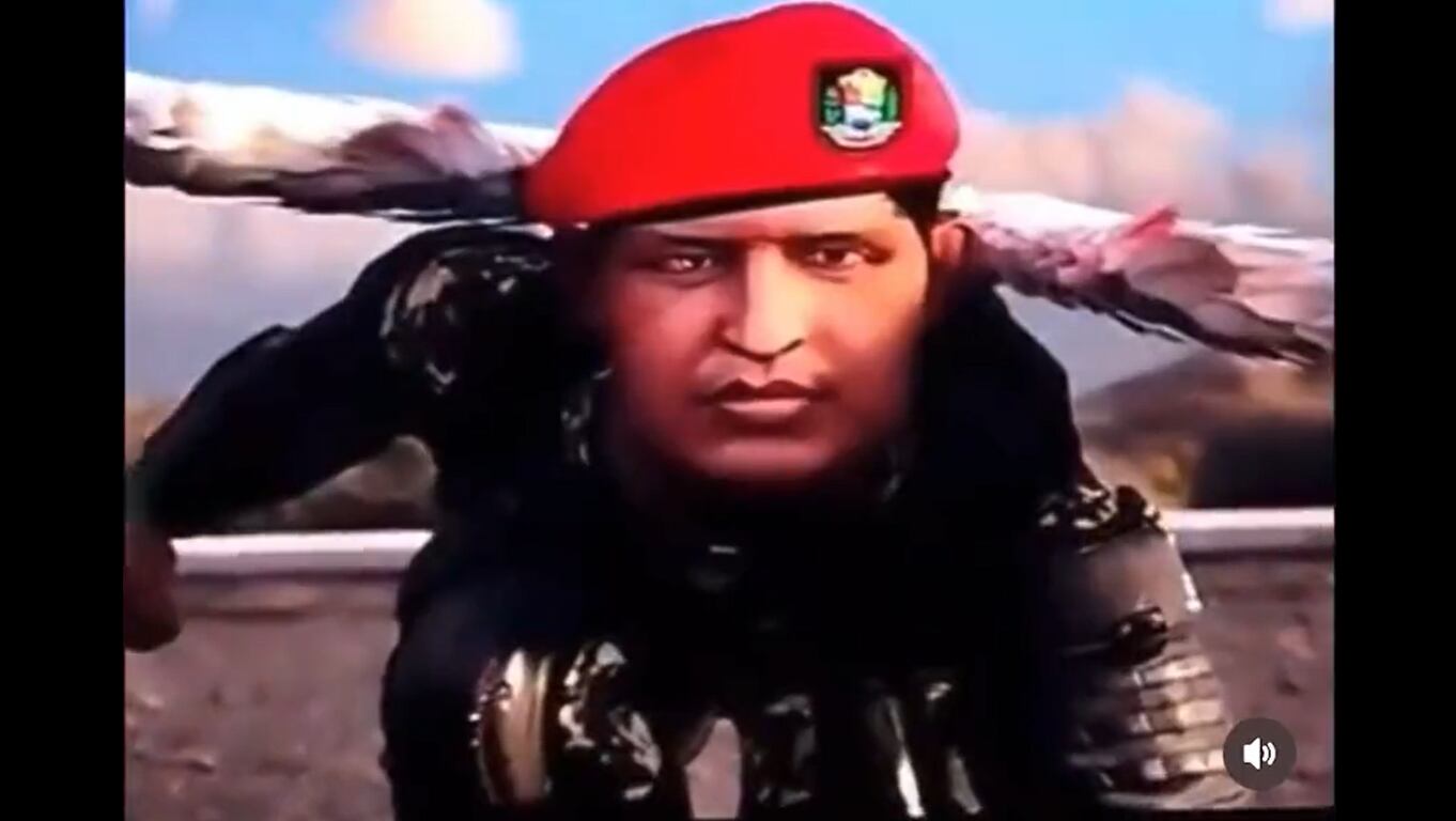 El expresidente venezolano Hugo Chávez como superhéroe con alas en un corto animado.
(Foto: Captura de pantalla)