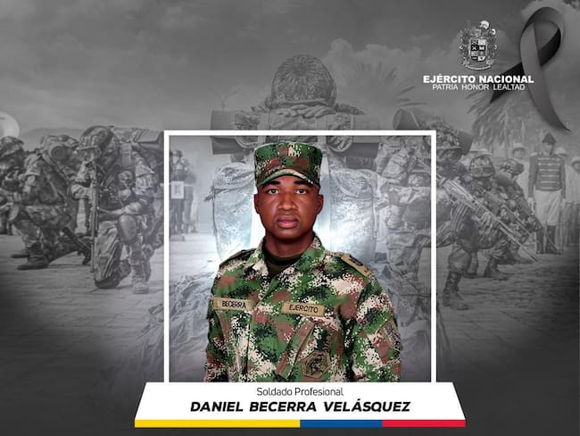 Soldado profesional Daniel Becerra Velásquez. Cortesía: Ejército Nacional.