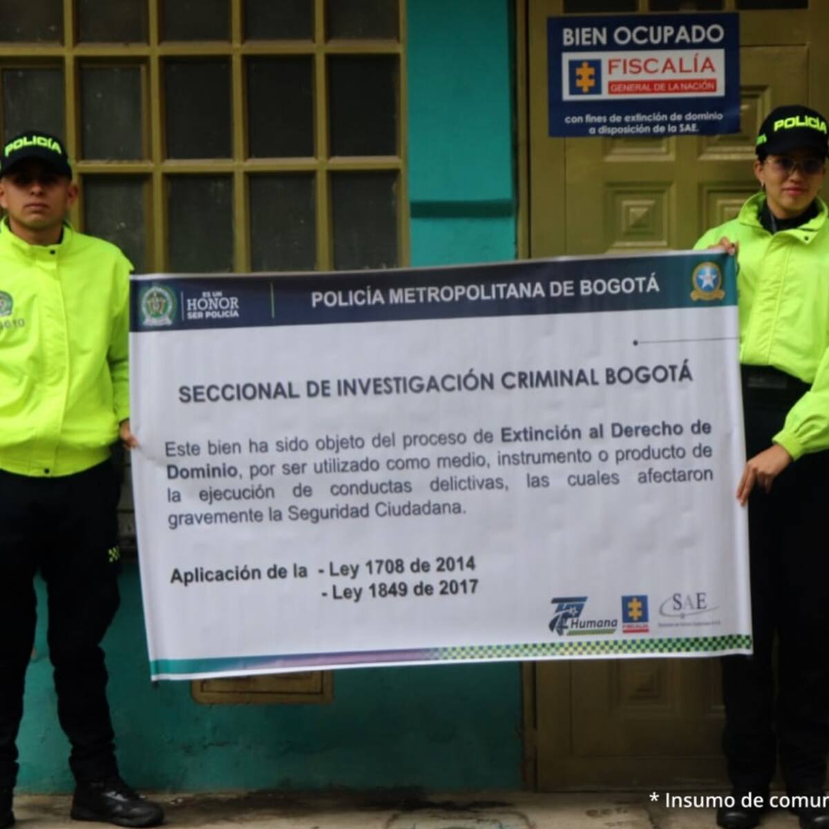 Imponen extinción de dominio a 16 inmuebles utilizados por bandas criminales en Bogotá