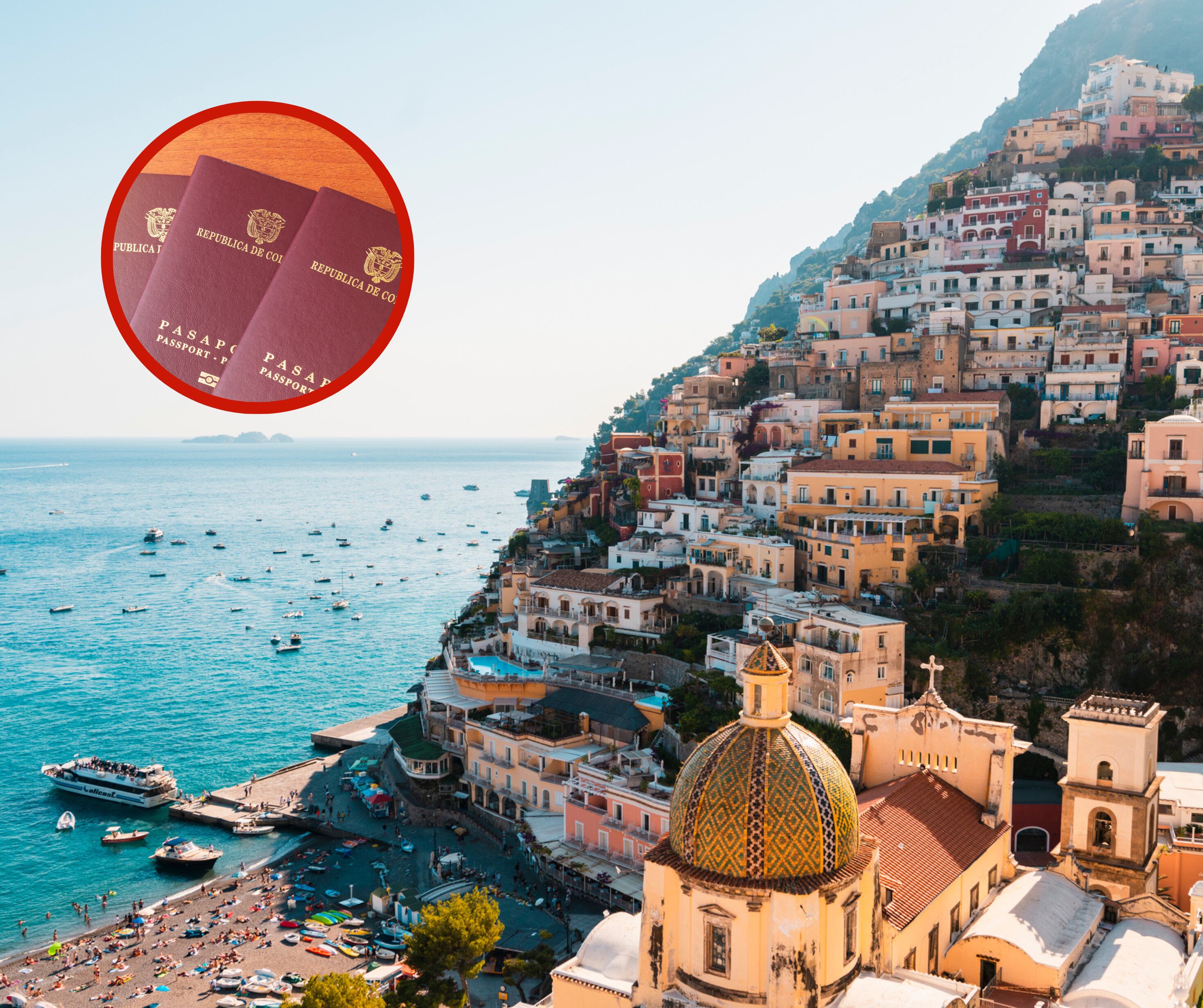 Positano, Italia y pasaportes colombianos (Foto vía Getty Images)