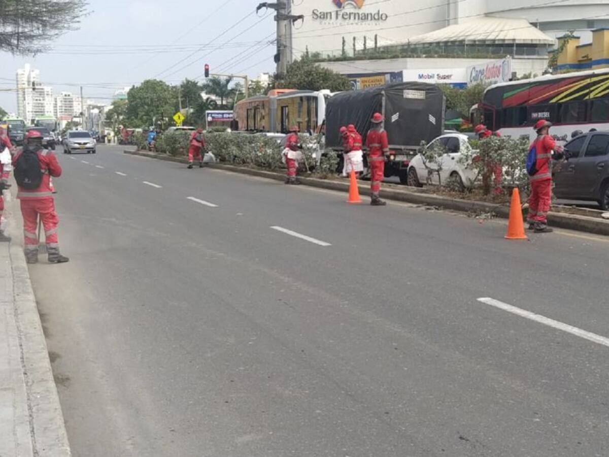 Veolia Cartagena adelantó jornada de limpieza en la Troncal de Occidente