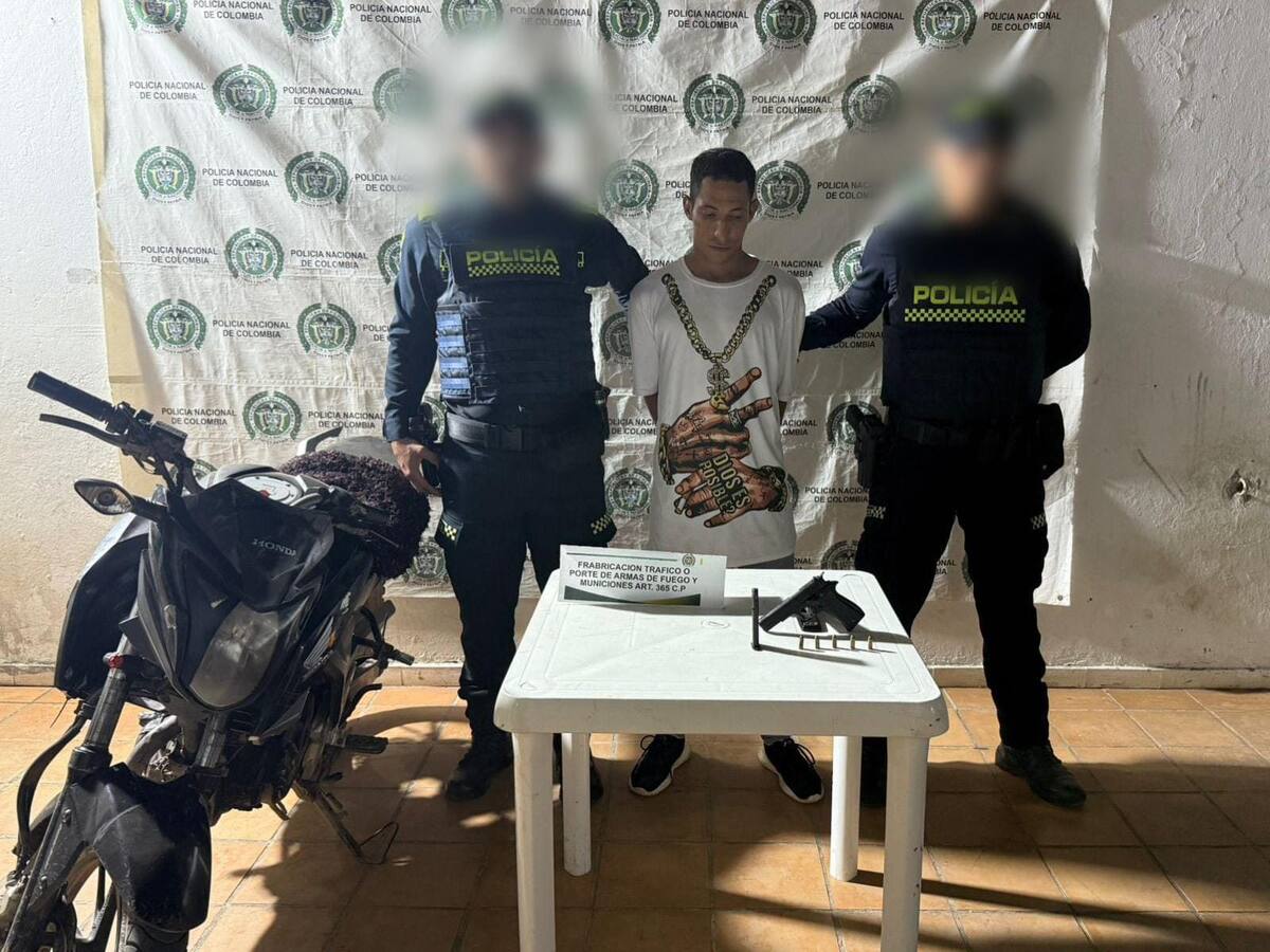 En Mompox- Bolívar capturado motociclista con arma de fuego ilegal