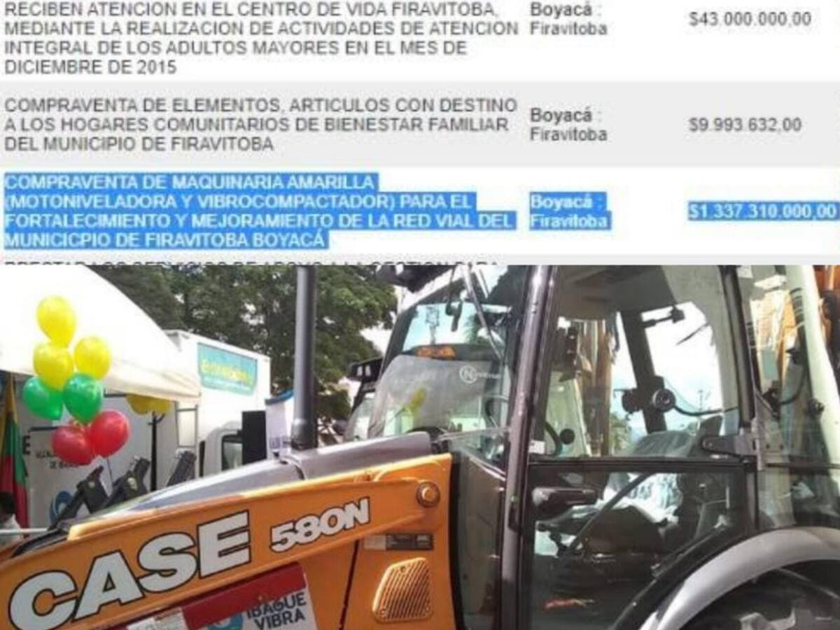 No aparece motoniveladora de Firavitoba por más de $750.000.000