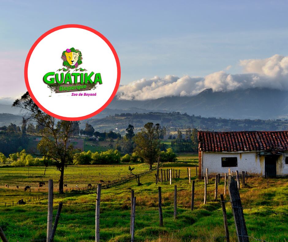 Zona rural de Boyacá y Logo Guatika Bioparque (Getty Images)
