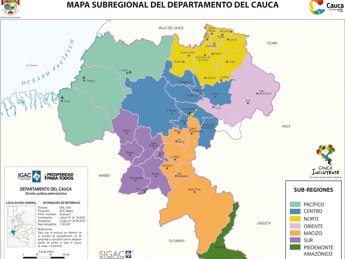 ¿Qué municipios conforman el Cañón del Micay en el Cauca? Ubicación en el mapa de Colombia