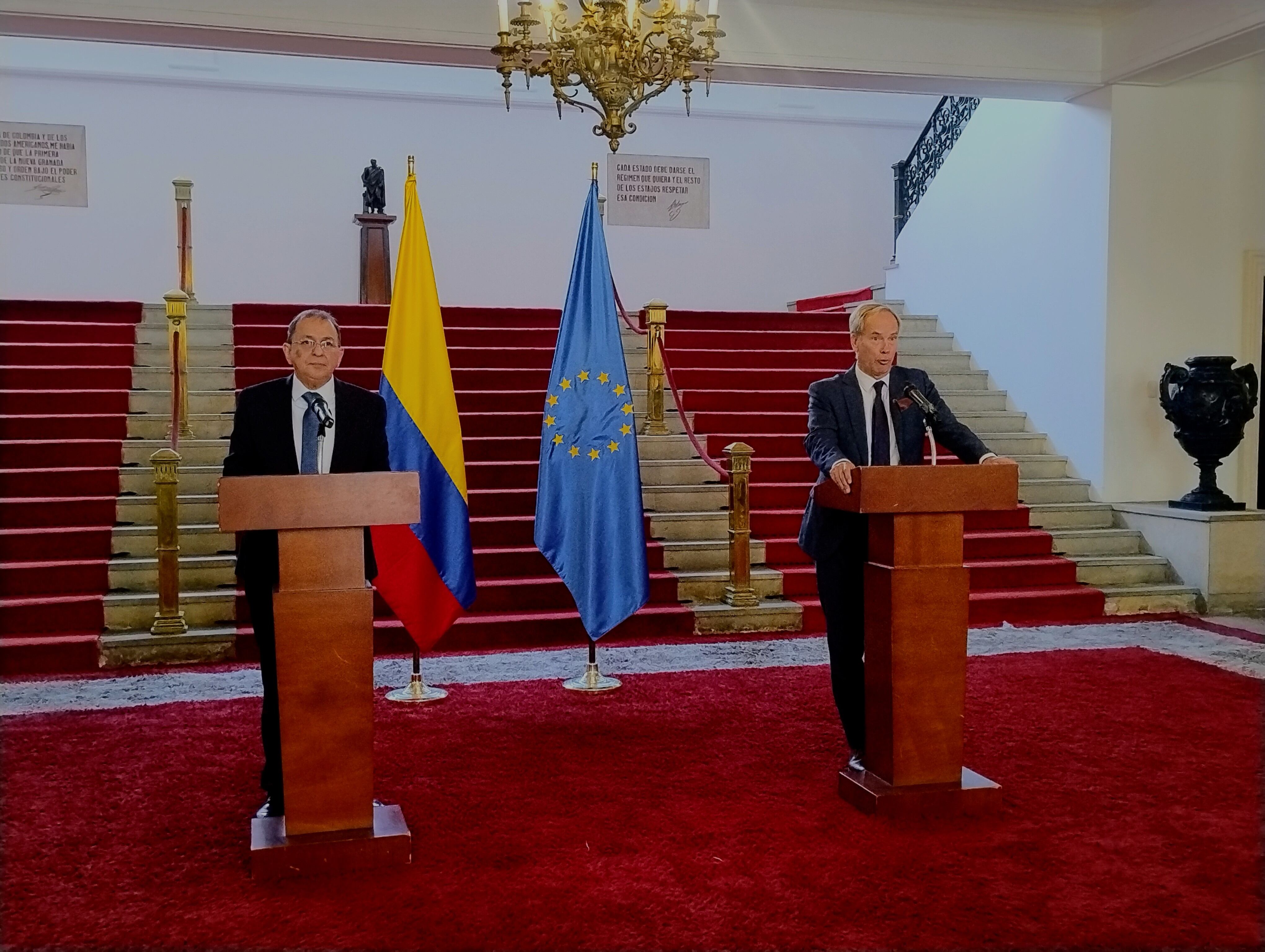 Vicecanciller designado, Jorge Rojas y representante de Derechos Humanos de la Unión Europea, Olor Skoog. XV Diálogo de Alto Nivel de Derechos Humanos