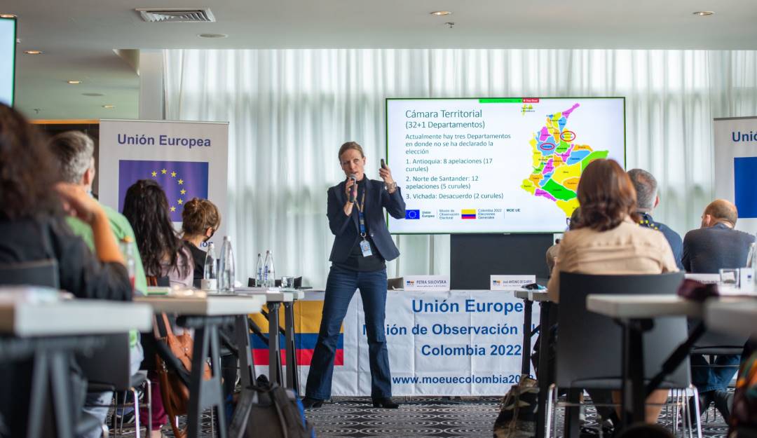 Jornada de capacitación de observadores europeos en Colombia.                  Foto: Erick Morales para la MOE UE COL 2022