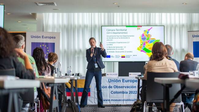 Jornada de capacitación de observadores europeos en Colombia. Foto: Erick Morales para la MOE UE COL 2022