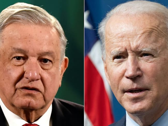 El presidente de México, Andrés Manuel López Obrador (izq) y su homólogo estadounidense, Joe Biden (der).