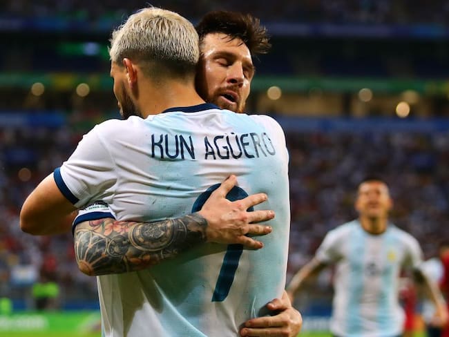 Kun Agüero y Lionel Messi