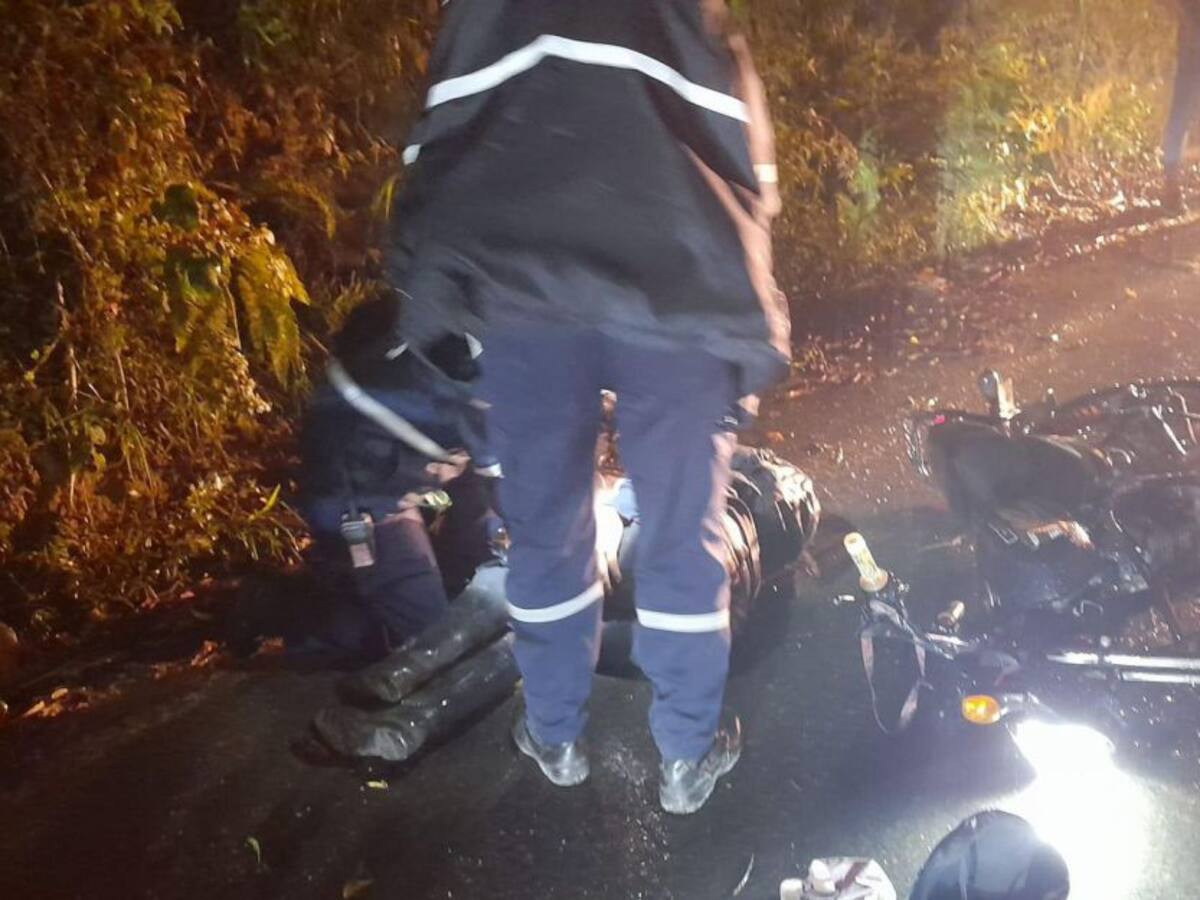 Motociclista quedó inconsciente tras accidente en vías de Marmato, Caldas