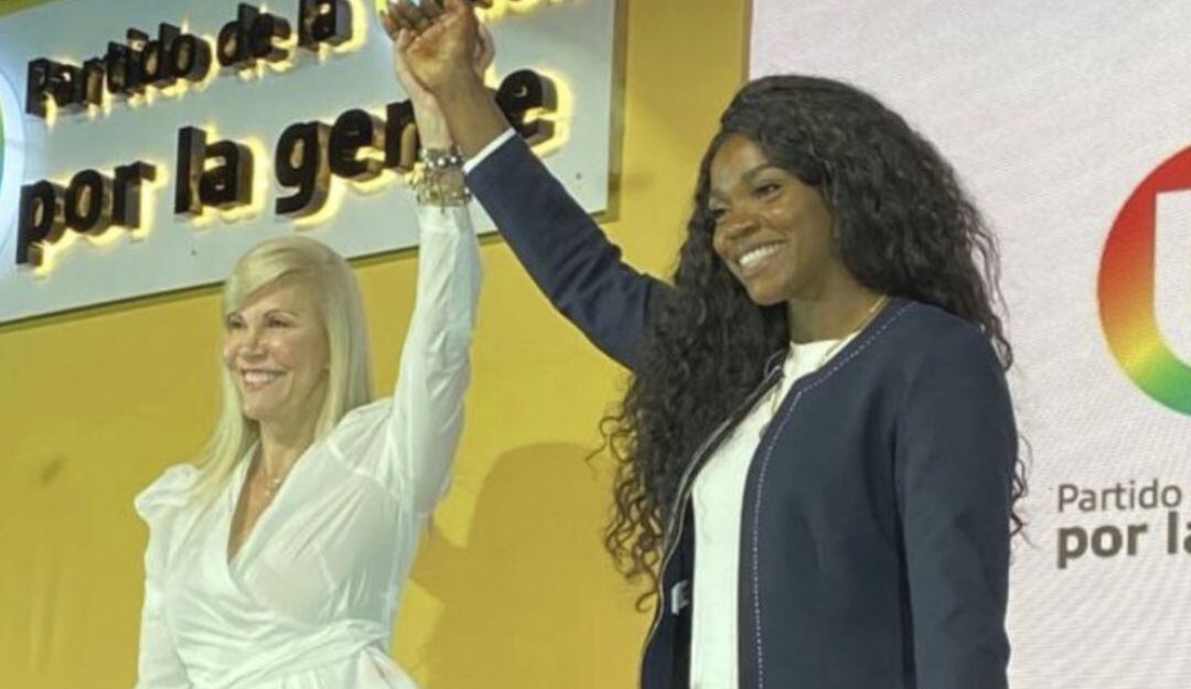 Dilian Francisco Toro y Caterine Ibargüen lanzando la candidatura al Senada por el Partido de la U en 2021