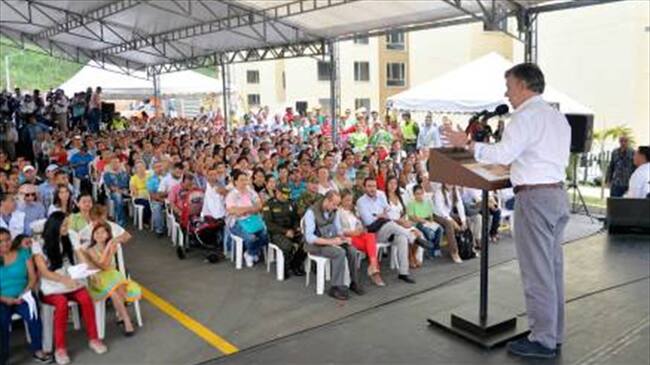 Juan Manuel Santos visitó Santa Rosa de Cabal. Foto: Marcela Cortés - W Radio