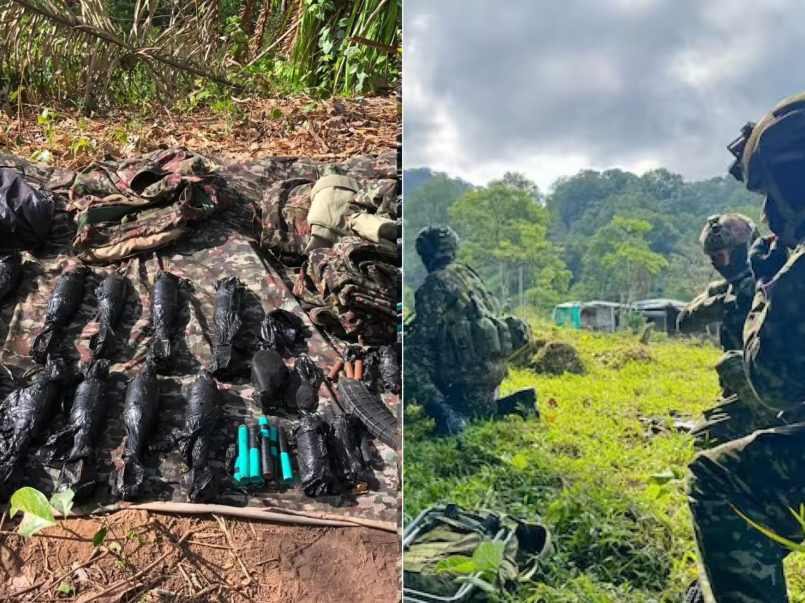 Ejército localiza campamento atribuido a las ACSN en zona rural de Dibulla. Foto: Ejército Nacional