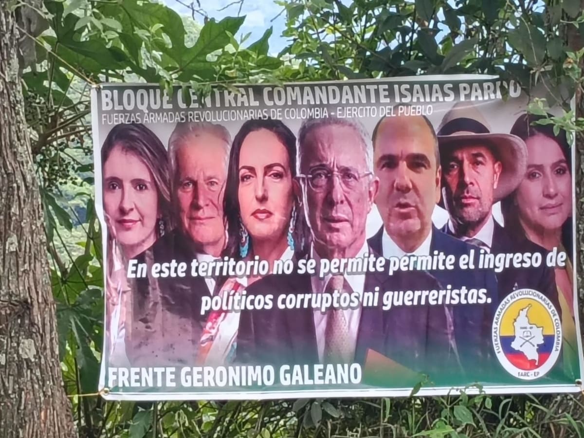 Pancarta intimidatoria prohíbe campaña del Centro Democrático en Planadas, Tolima