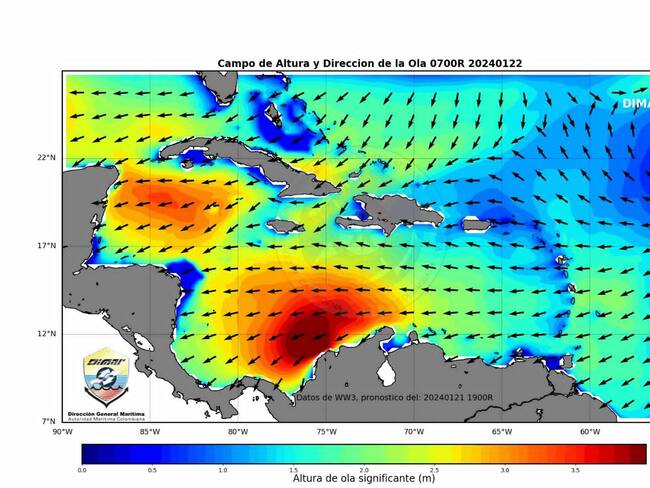Dimar anuncia fuertes vientos y oleaje en Cartagena y Costa Caribe
