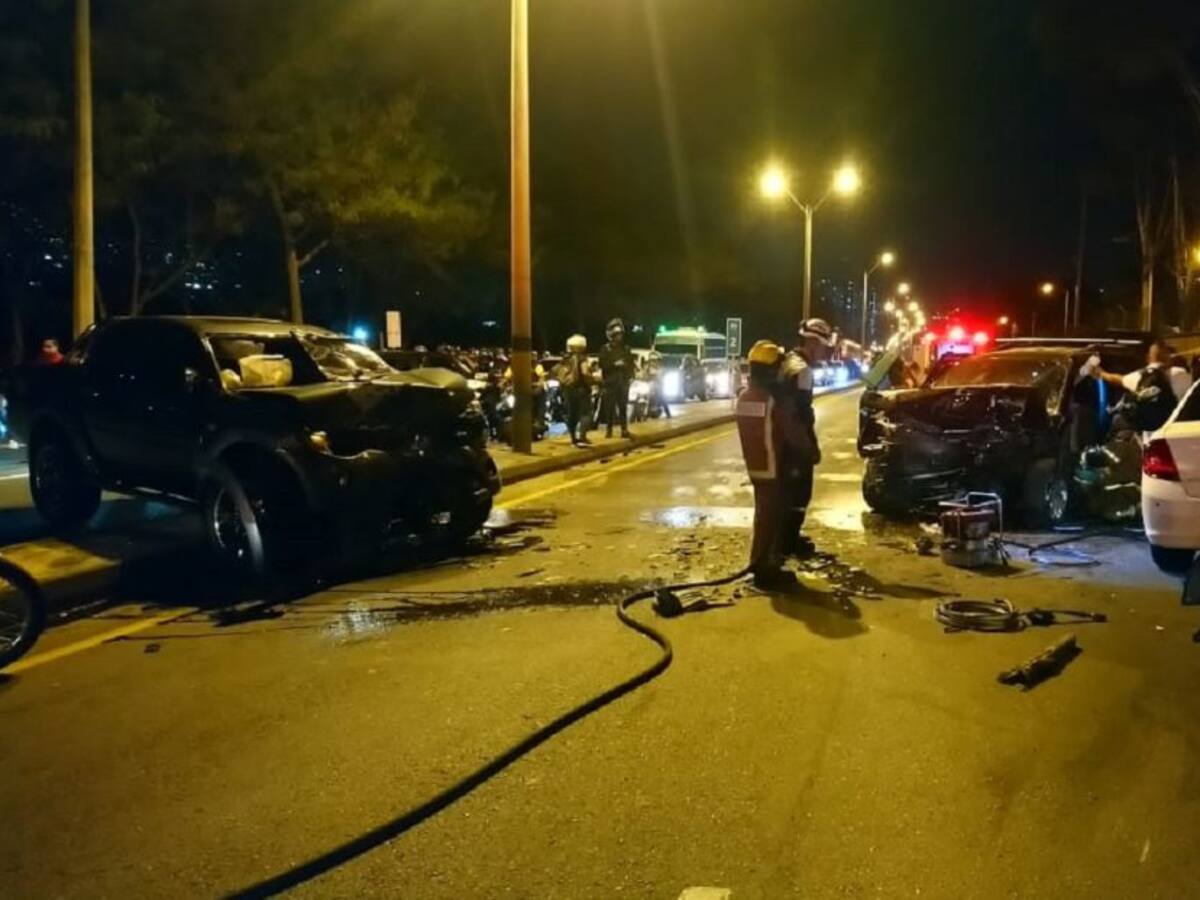 Cuatro heridos dejó un choque múltiple en el municipio de Bello