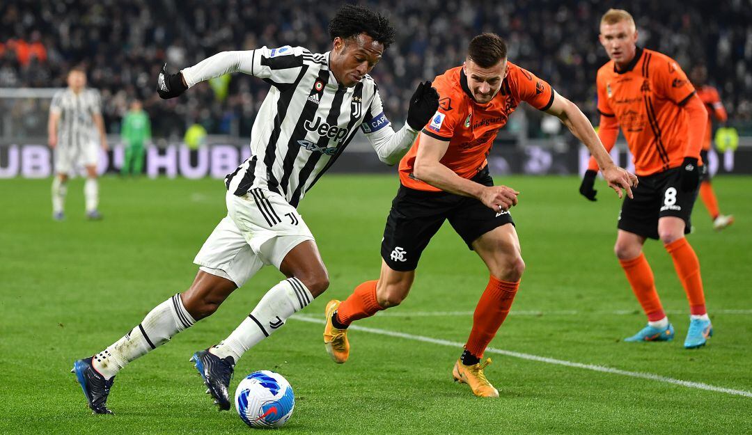 Juan Guillermo Cuadrado en la victoria de la Juventos Frente a Spezia.