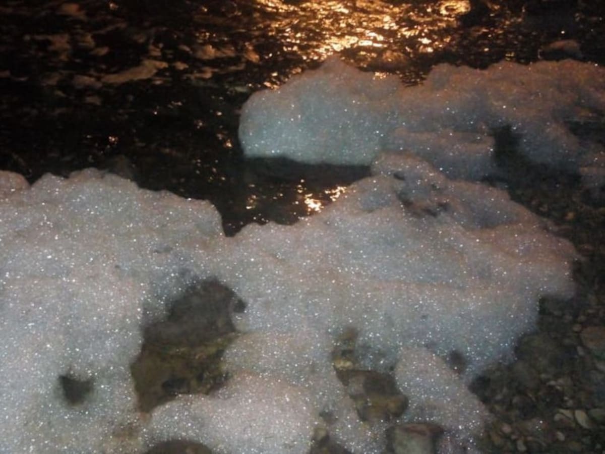 Otra vez apareció extraña espuma en el río Quindío