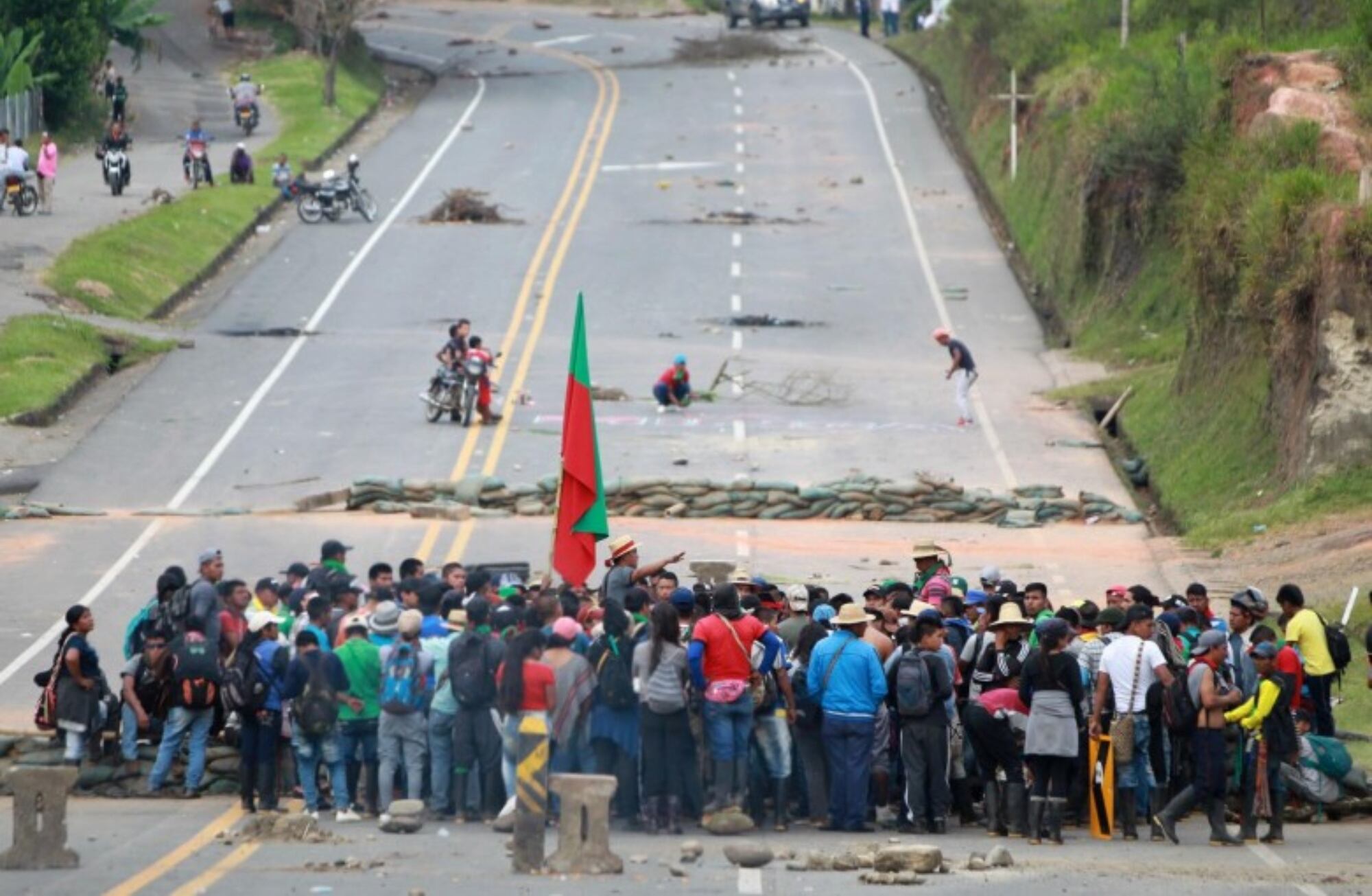 Bloqueo en vía Panamericana | Foto: EFE