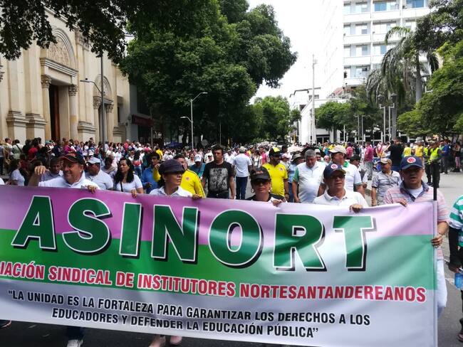 Protesta de docentes en Cúcuta