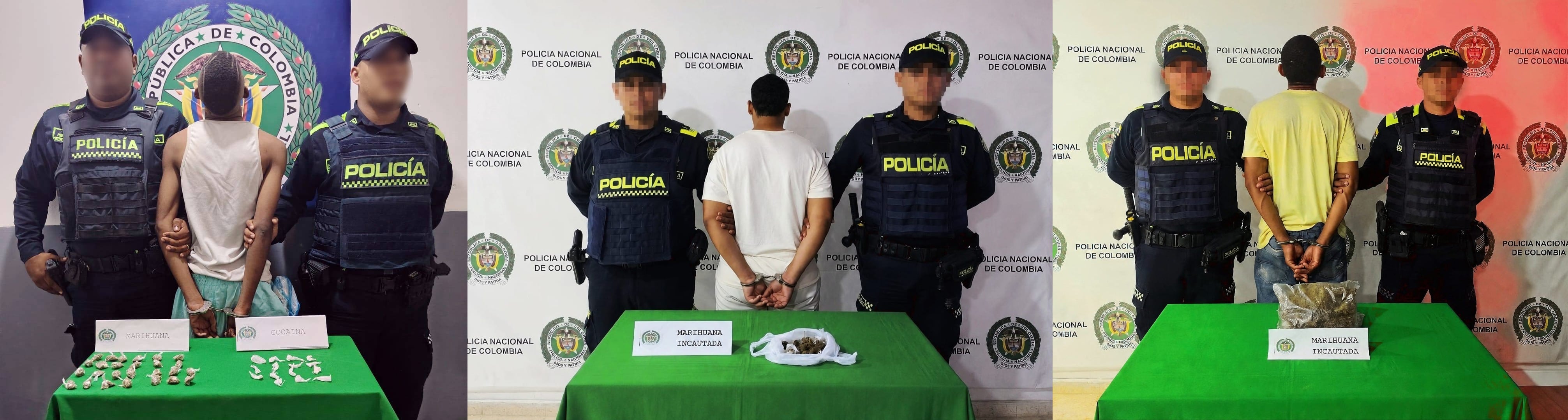 Los capturados quedaron a disposición de las autoridades competentes. // Policía Metropolitana de Cartagena