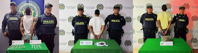 Los capturados quedaron a disposición de las autoridades competentes. // Policía Metropolitana de Cartagena