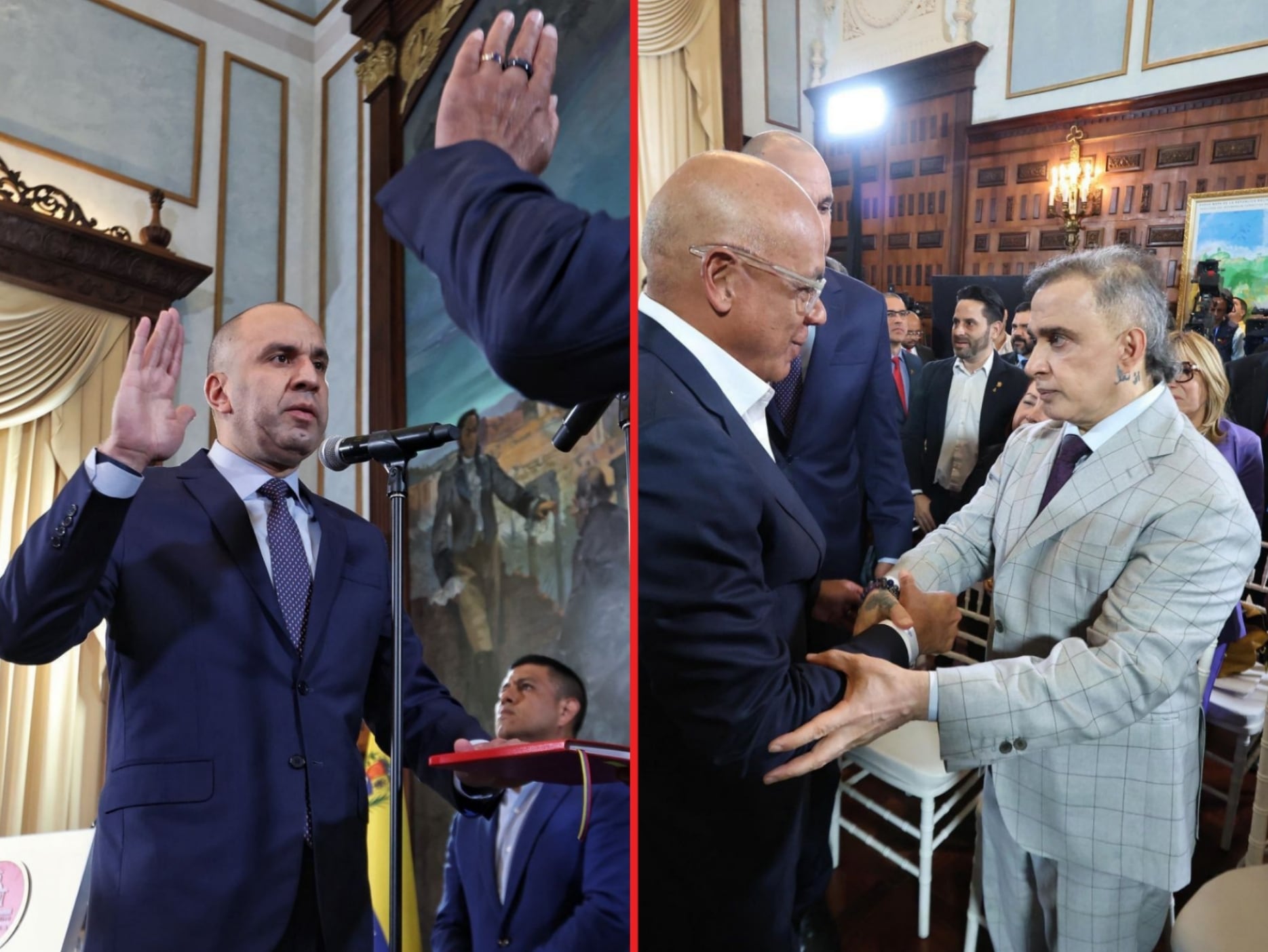 Asamblea Nacional de Venezuela, de mayoría oficialista, juramenta a Larry Devoe como Fiscal General encargado y a Tarek William Saab como Defensor del Pueblo encargado pese a haber renunciado como Fiscal. (Crédito: EFE/Asamblea Nacional de Venezuela)