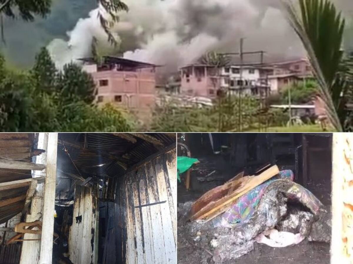 Un incendio acabó con dos viviendas de madera y afectó otras seis en Pensilvania (Caldas)